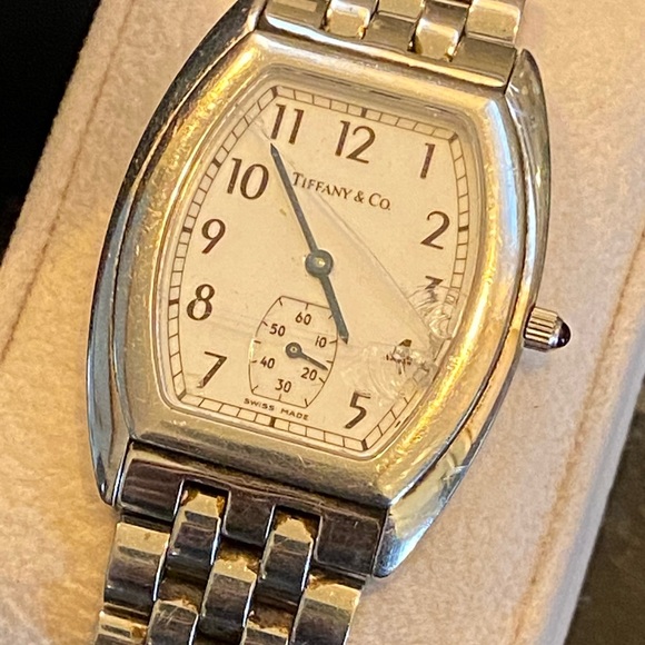 Tiffany & Co. Mens Tonneau Watch w/ Travel Case - Picture 2 of 8